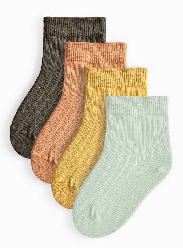 Tonal Ribbed Socks 4 Pack 1-6 months